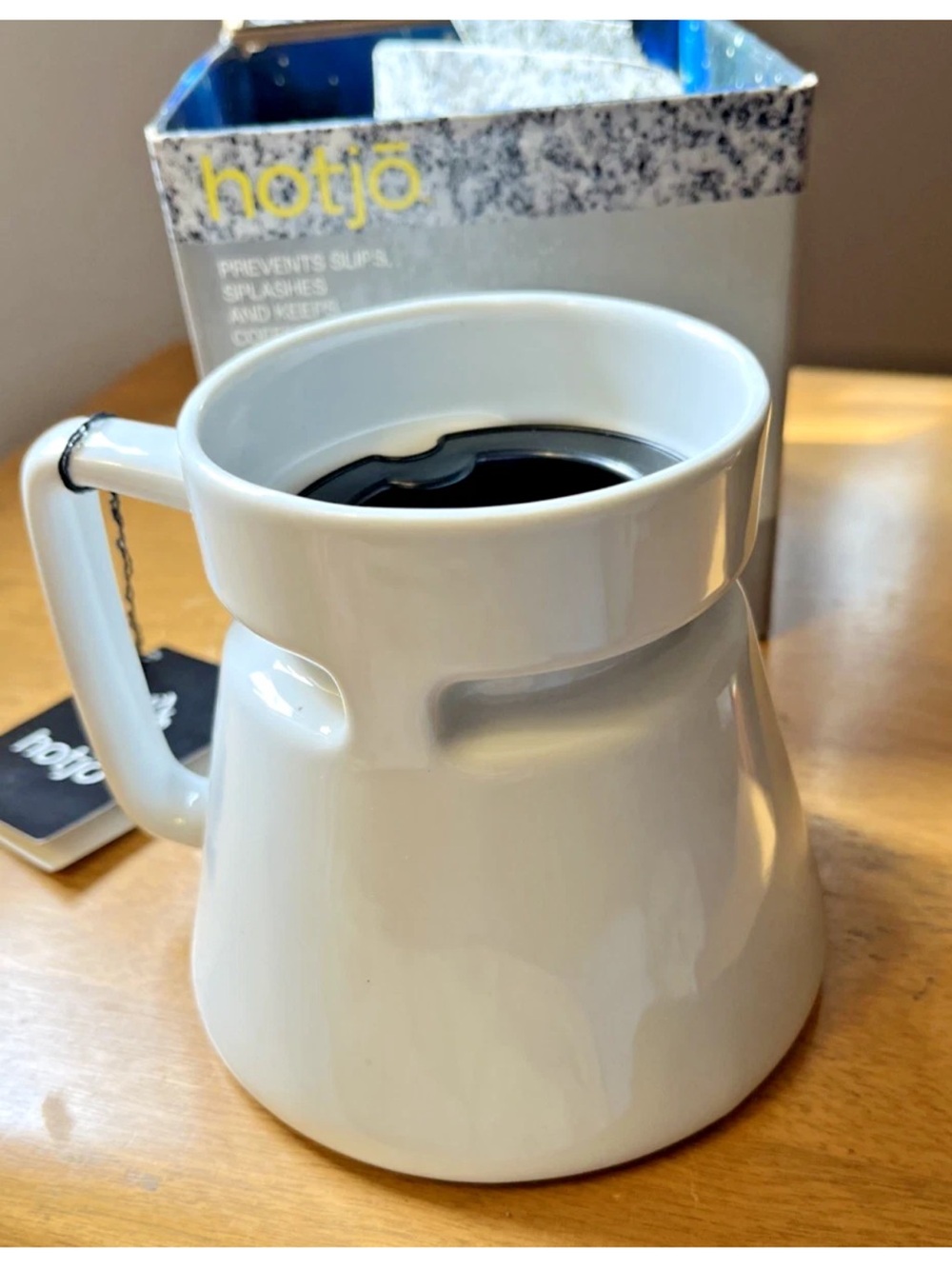 Hotjo Coffee Mug Cup 1980s 14oz  White Ceramic Travel with Lid  & Box -VNOS!